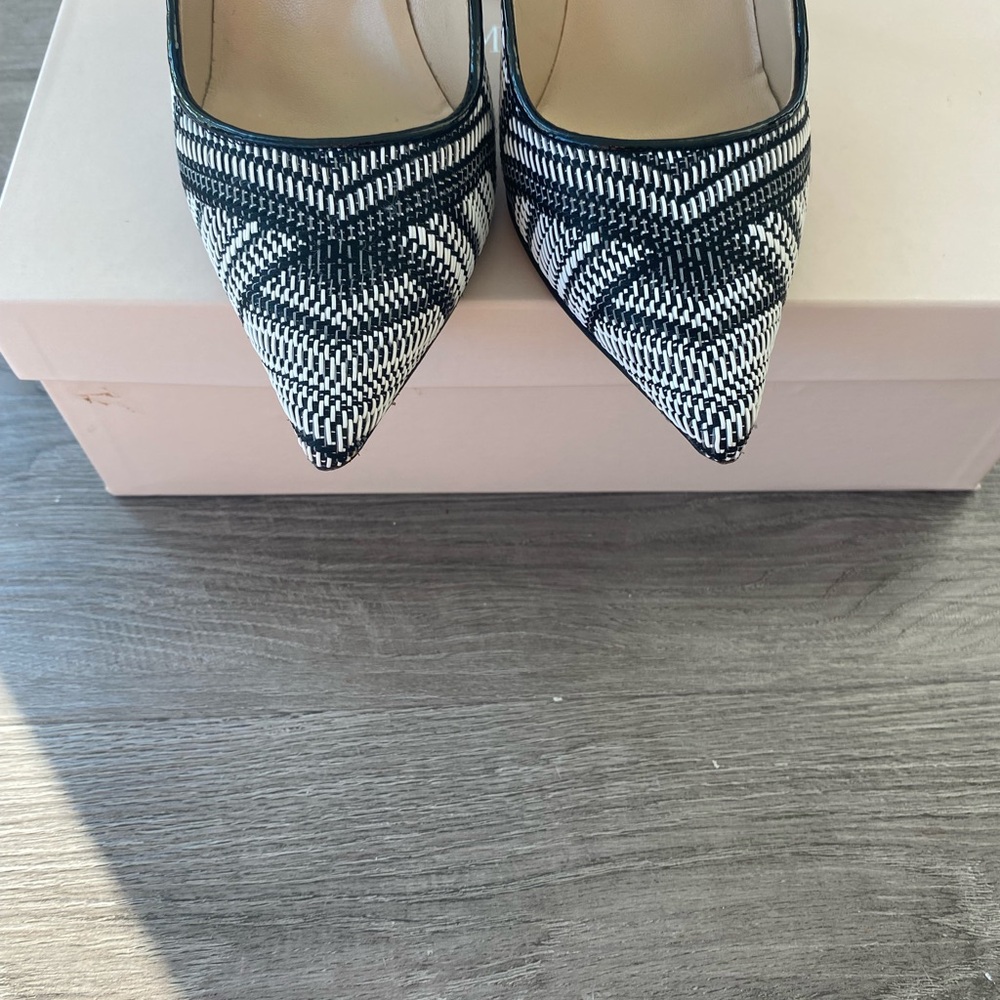 Jimmy Choo Abel Heels in Black and White Raffia - Picture 9 of 10